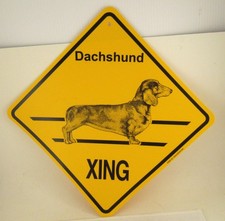 Dachshund XING, diamond shaped sign from 2005, 10-3/4" per side