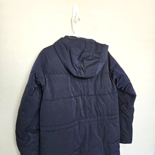 Everlane | The ReNew Long Puffer Outdoor Coat Jacket In Navy Blue, Womens XS - Picture 8 of 11