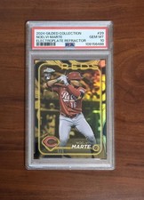 🔥🔥 2024 TOPPS GILDED NOELVI MARTE ELECTROPLATE REFRACTOR /5 POP 1 PSA 10