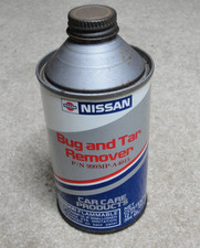 Vintage NISSAN Bug and Tar Remover cone-top can 1980s