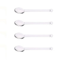 4 Pcs Borosilicate Color Transparent Glass Spoons,Cute Flower Long Handle