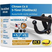 ANHÄNGERKUPPLUNG starr für Citroen C4 II 10-18 +7pol E-Satz ABE