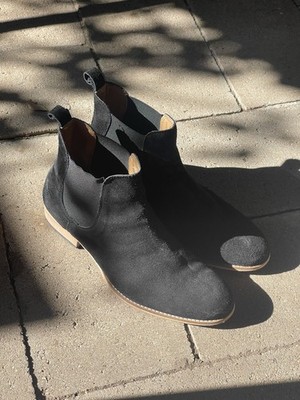 Black Topman Suede Leather Chelsea Boot Size 9 Men s