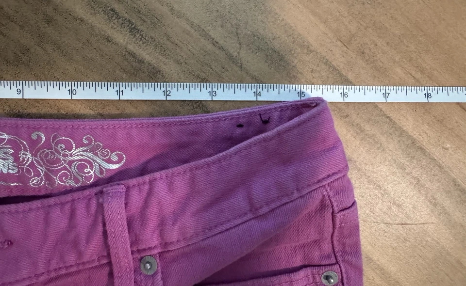 Shorts jeans feminino Express rosa cintura baixa tamanho 6 31" cintura - Imagem 4 de 4