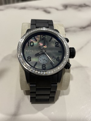 Brera Orologi AA10 Chronograph-Men s Watch, Black Mother-of-Pearl Dial, Diamonds