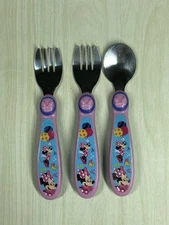 Disney Minnie Mouse 3 Pc Fork & Spoon Set Utensils 9M+ The First Years Toddler
