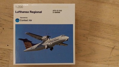 ATR-42-500 Lufthansa Contact Air, Herpa Diecast Sammlermodell 1:200  Nr.551083