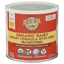 EARTH'S BEST ORGANIC DAIRY INFANT FORMULA WITH IRON 21oz Exp. 1/12/2027 