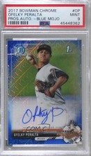 2017 Bowman Chrome Prospect Blue Mojo Refractor Ofelky Peralta PSA 9 Auto 1h1