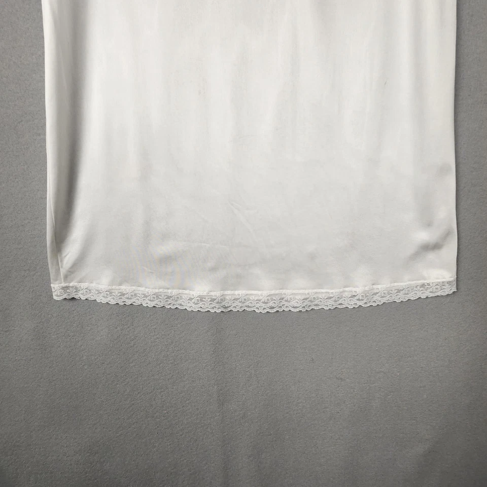 De colección Warners Medio Slip Mujer Pequeño Nylon Encaje Ribete 31 Pulgadas Hecho en EE. UU. 90s Foto 3 de 4