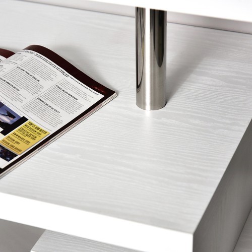 Hollow Core Hobby Desk Corner Rotating Shelf Computer Table Combo 4 Tier, White - Picture 11 of 11