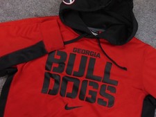 Georgia Bulldogs Hoodie Mens Med Red Black Sweater Nike Therma-Fit FLAW