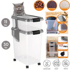 Dog Food Storage Container, 30 lbs  11 lbs Combo, Cat Food Storage Container