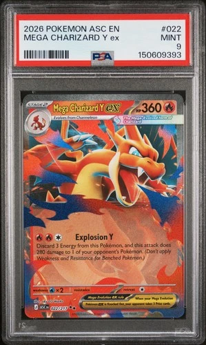 2026 POKEMON ASC EN-ASCENDED HEROES #022 MEGA CHARIZARD Y EX PSA 9