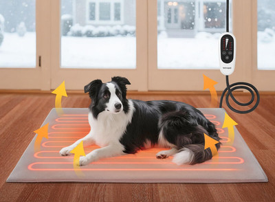 Pet Heating Pad for Cats and Small Dogs   Heated Cat Bed with 4-Level Timer & 6-