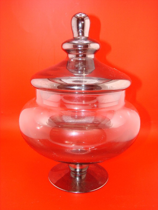 GLASS APOTHECARY JAR WITH LID