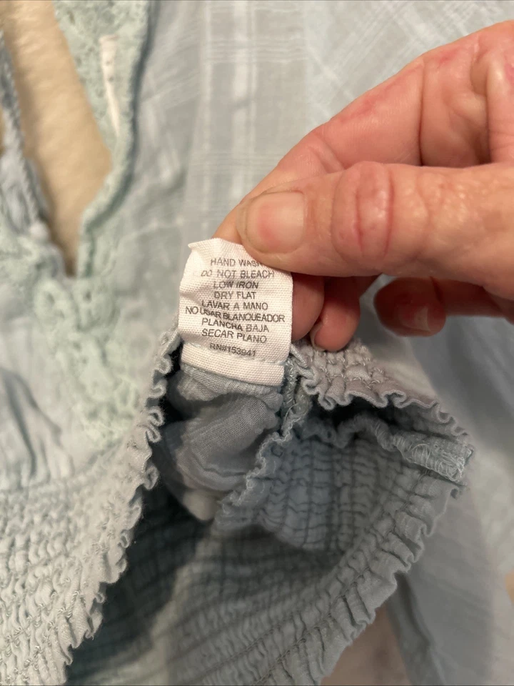 Top corto Timing para mujer verde menta manga ancha abierto lazo trasero algodón talla pequeña Foto 4 de 4