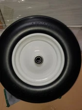 15" Flat Free PU Foam Tire Wheelbarrow 4" Hub 3/4" Axle Tire Size 4.80/4.00-8