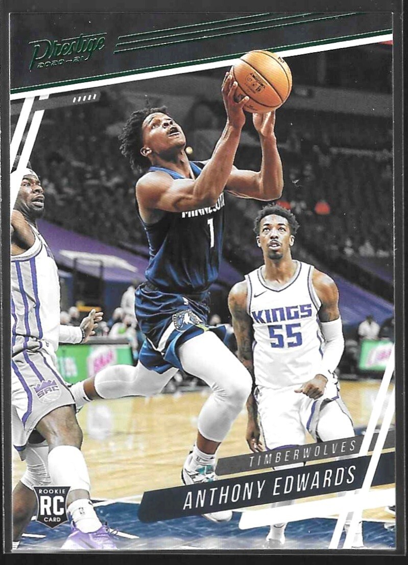 2020-21 Panini Chronicles Anthony Edwards GREEN Prestige Parallel #58