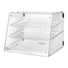 3 Tray Commercial Countertop Bakery Display Case With Rear Doors 21" X 17 3/4" X
