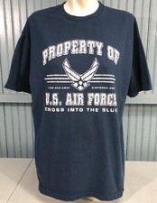 Property of U.S. Air Force T-Shirt Navy Blue Size XL Made in USA
