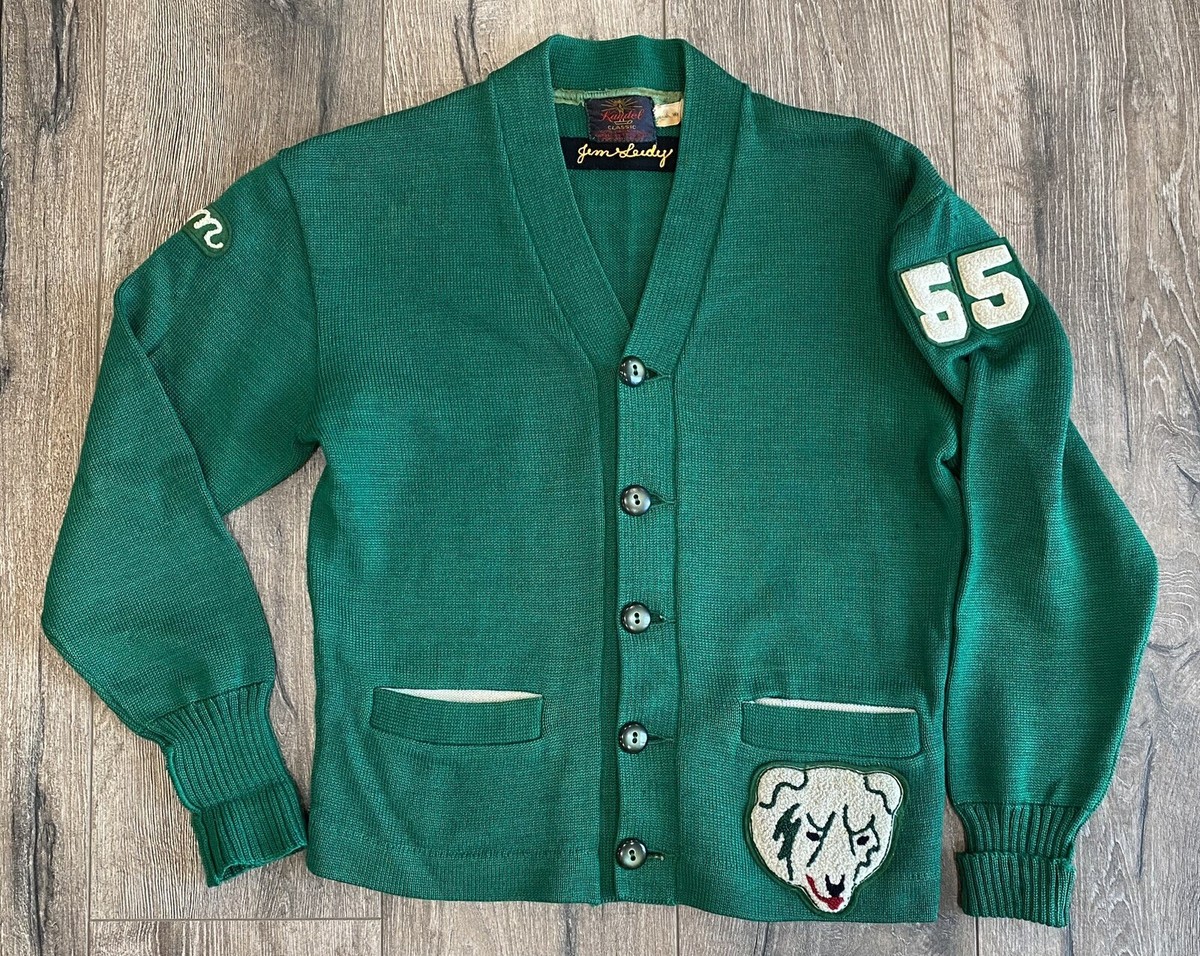 ▪️50’s【HAND KNIT】VINTAGE CARDIGAN Vintage 50s Wool Sweater / 1950s Chunky Hand Knit Cardigan