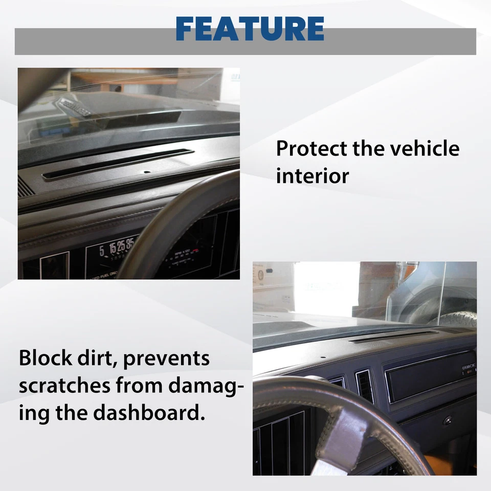 For 1978-1987 Buick Regal Grand National Upper Dash Panel Replace 25520629 Gray - Image 4 of 4