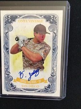 ZAYED SALINAS 2021 ONYX VINTAGE BASEBALL ON CARD AUTO BLUE INK