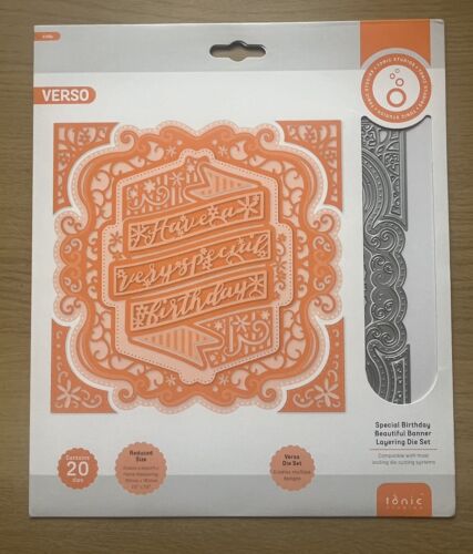 Tonic Studios Verso Die Set- Special Birthday Layering Set of 20 Dies- New