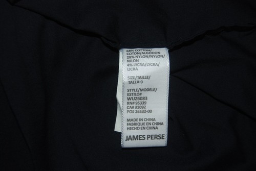 JAMES PERSE Rolled Sleeve Shirtdress black stretch 0 - Picture 8 of 10