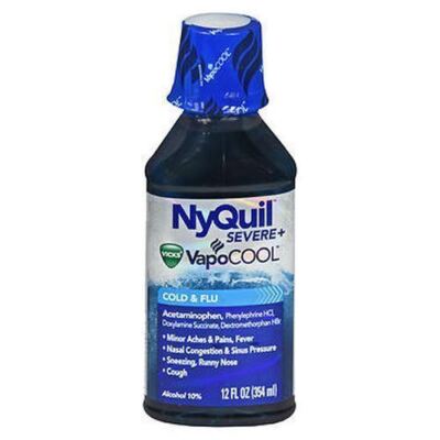 Nyquil Severe+ Vapocool Cold & Flu Liquid  12 Oz By NyQuil