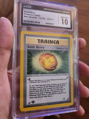 gold berry pokemon card (POP 11) CGC 10 GEM MINT Pokemon 1st Edition Gold Berry 93/111 Neo Genesis  Card
