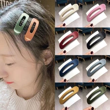 Women Frosted Hair Grip Large Duckbill Clip Candy Color Hairpin Side Barrettes