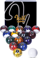 Marble-Swirl 16 Ball Billiard Set for Pool Tables - Premium Quality