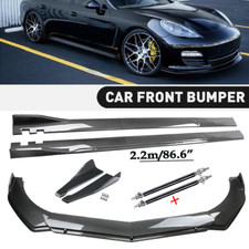 Carbon Fiber Front Bumper Lip Chin Spoiler Body Kit For Porsche Panamera Side