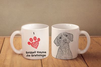 Basset Fauve de Bretagne - ceramic cup, mug ''I love'', CA !
