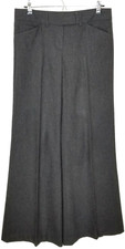 Theory Women Virgin Wool Wide Leg Dress Pants Sz 6 Gray Office Carrier Preppy