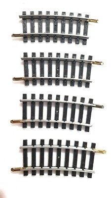 Lot De 4 Quarts De Rails Courbes Jouef HO - Rayon 325 Mm En Acier, Occasion, Référence 470/4