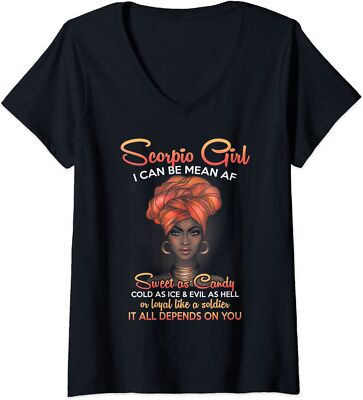 Scorpio Queens Are Born in October 23 November 21 Ladies' V-Neck Tshirt