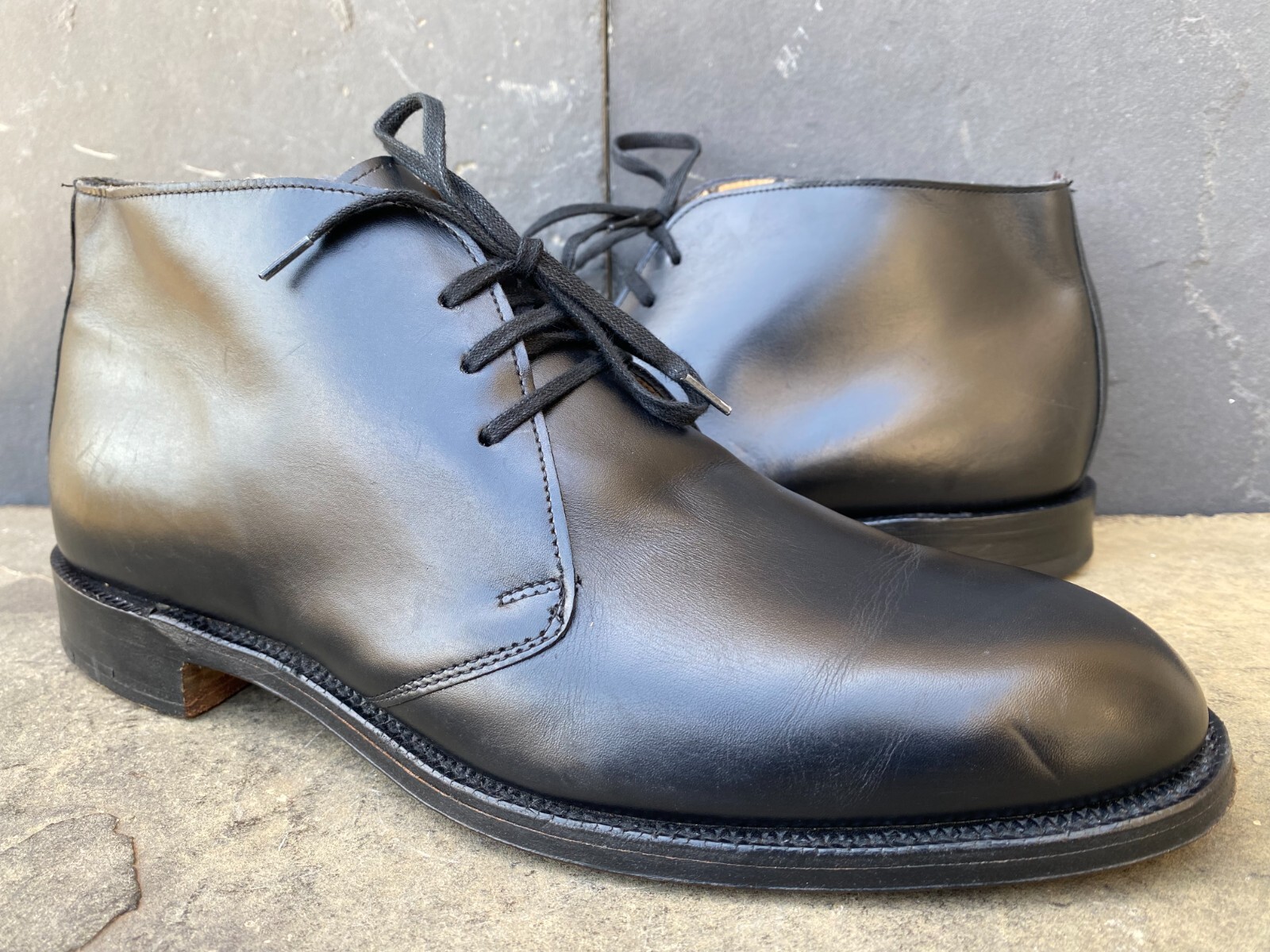 SAOLA Stivali Brogue Joseph Cheaney & Sons DegasTweed nuovi di zecca neri UK 8 US 9