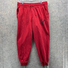 True Religion Jogger Mens Medium Red Elastic Waist Buddha Sweatpants Tapered