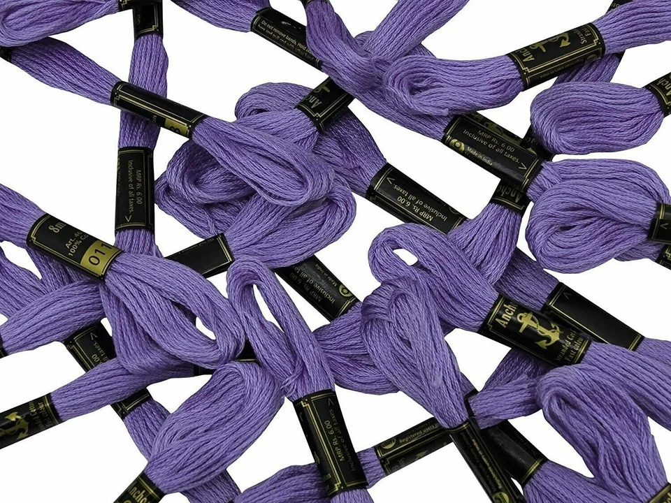 Anchor Cotton Thread Stranded Floss Hand Embroidery Threads Cross Stitch Purple - Image 3 of 4