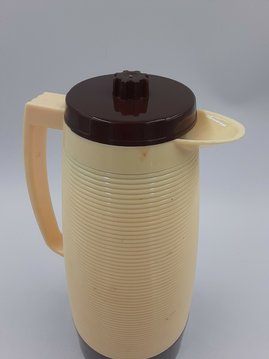 Classic Aladdin VACUUM PITCHER 1 Quart Brown White 70s Retro TENN