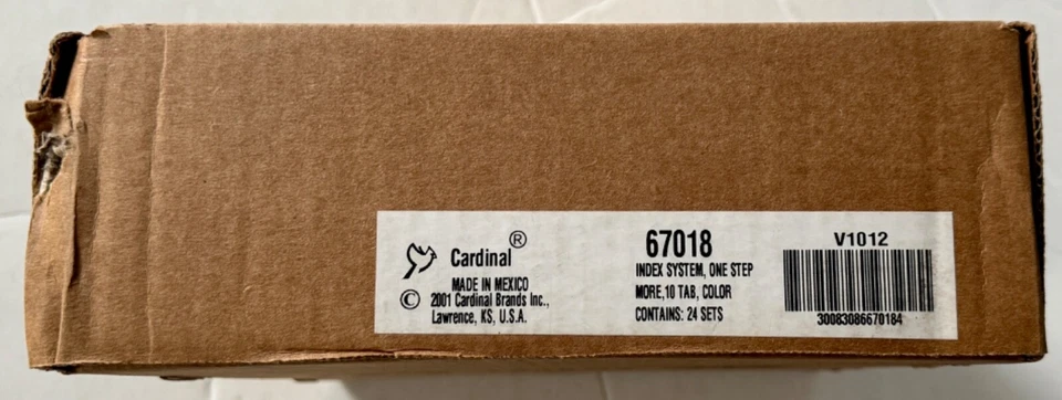 Cardinal One Step Index System 1-10 Numbered Tab Multi Color 24 Sets Lot (67018) - Image 4 of 4
