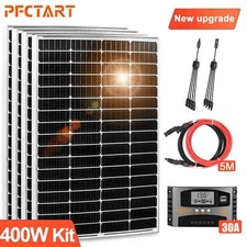 100W Monocrystalline Solar Panel Kit MPPT Charger Controller Off Grid RV Boat