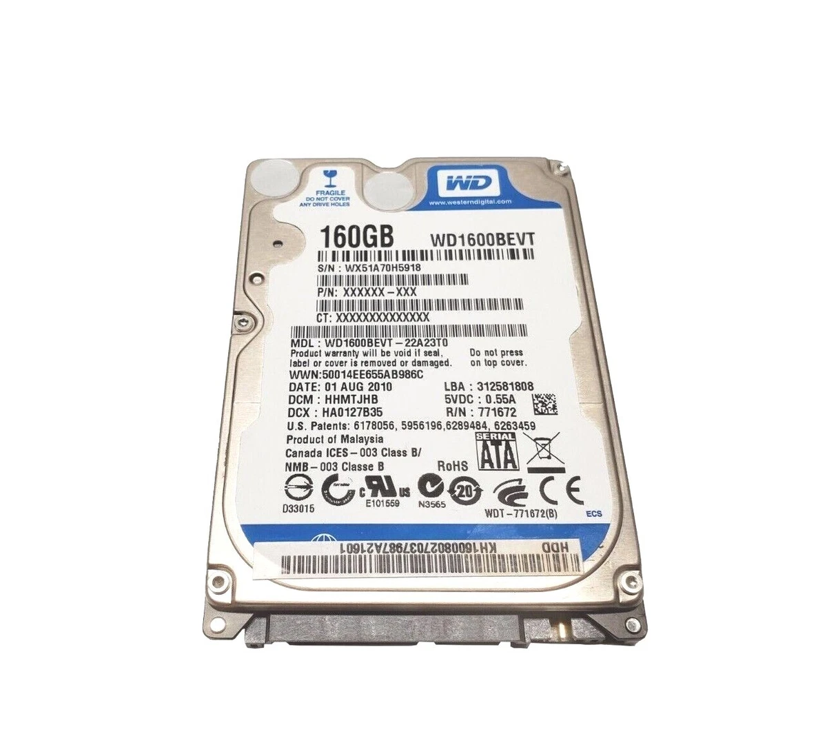 Western Digital WD1600BEVT 160GB 5400RPM 2.5