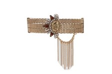 Women Gold Mesh Metal Chain Boot Bracelet Shoe Sun Charm Tassel Adjustable Band