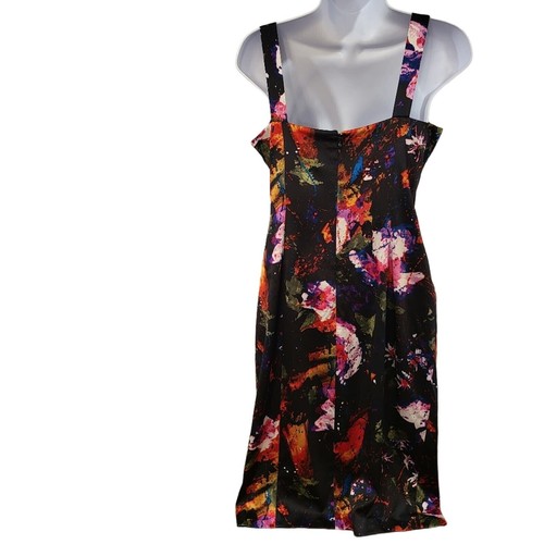Silk Size 2 Dress David Meister Silk Black Floral Sleeveless Dress Sundress #041 - Picture 2 of 6