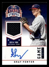 2015 USA Baseball Stars & Stripes #39 Gray Fenter Game Gear Materials Sig #/99