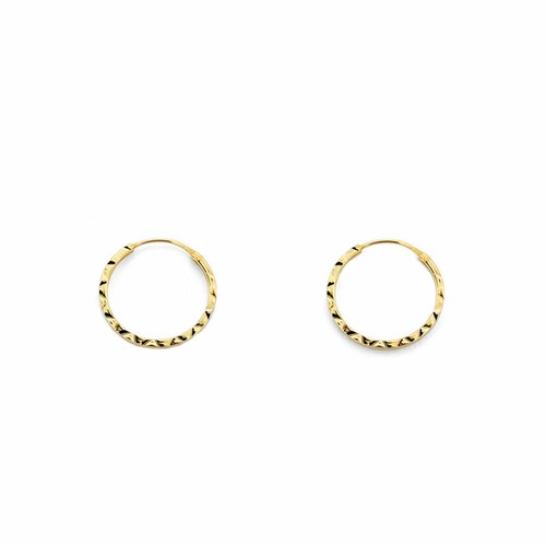 Orecchini A Cerchio In Oro Giallo 18K (750) 38x5 Mm – Eleganti E Brillanti, In Scatola Regalo Con Certificato